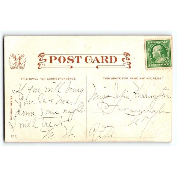 Santa Claus Christmas Postcard Giant Face Gifts Series 2500 Embossed 1910 Conell - Picture 2 of 2